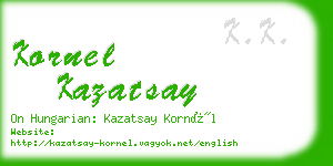 kornel kazatsay business card